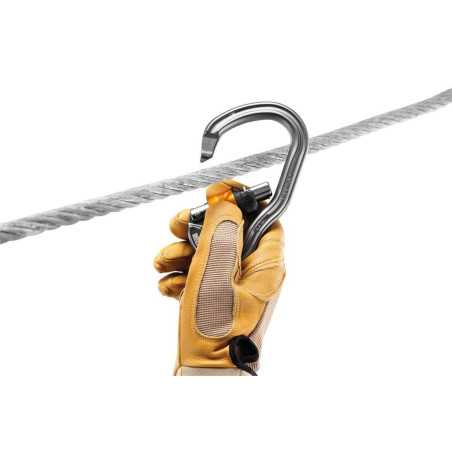 Petzl - Vertigo Wire-Lock, moschettone per cordino di progessione