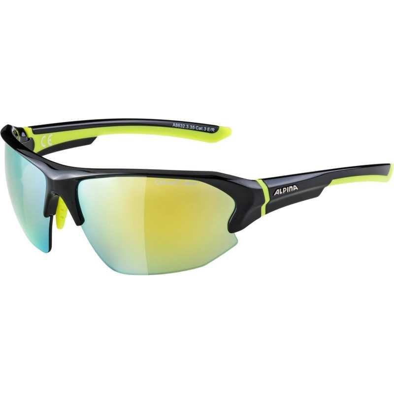 Alpina - Lyron HR, lunettes de sport néon noires