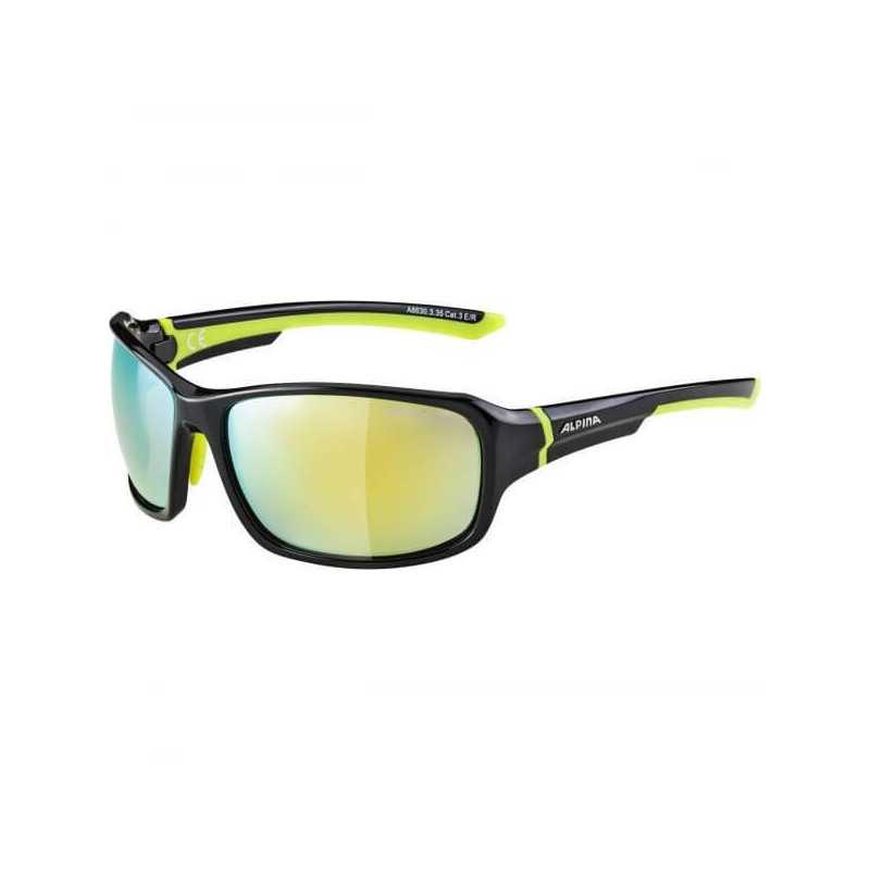 Alpina - Lyron, gafas deportivas negras neón