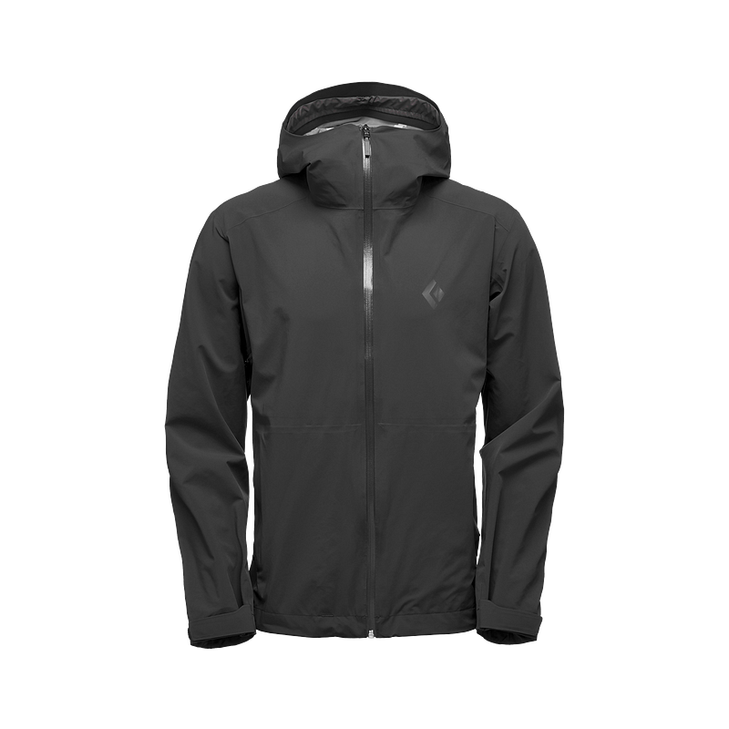 Black Diamond Stormline Stretch rain Black, man jacket MountainGear360